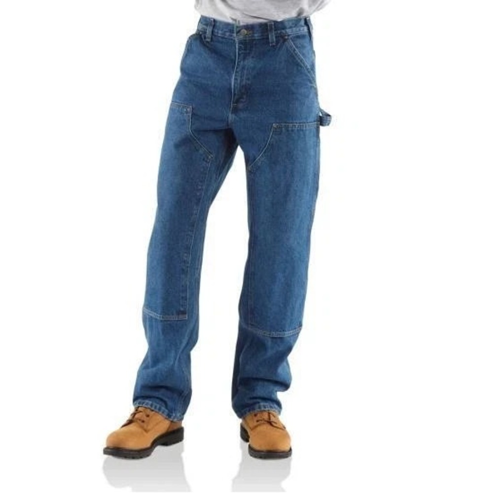 NWT Carhartt B73-DST Mens Size 46x32 Double Front Logger Dungaree Jeans‎ Blue